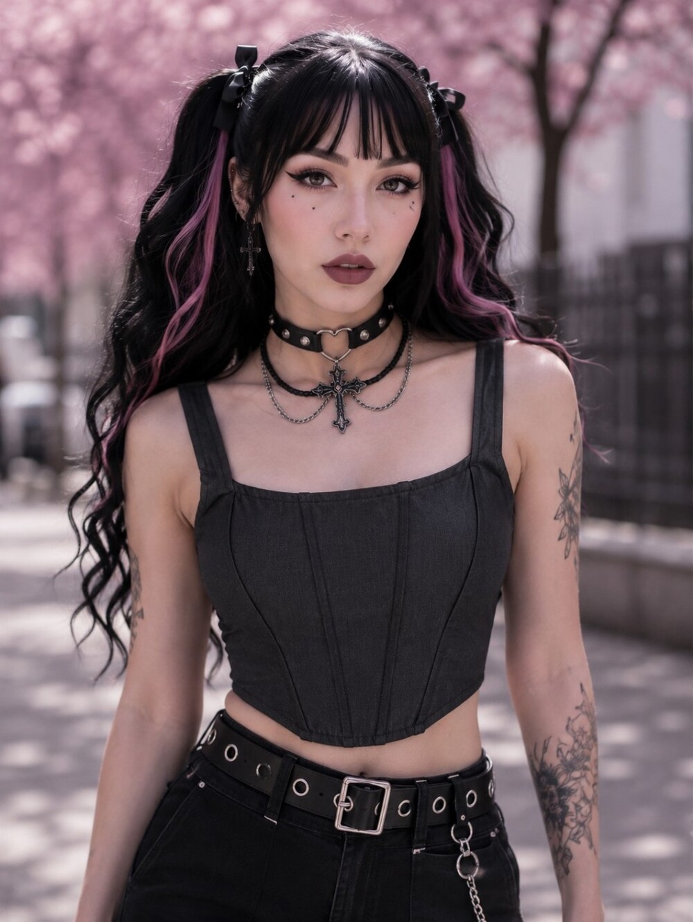 Handmade Black Structured Corset-Style Tank Top